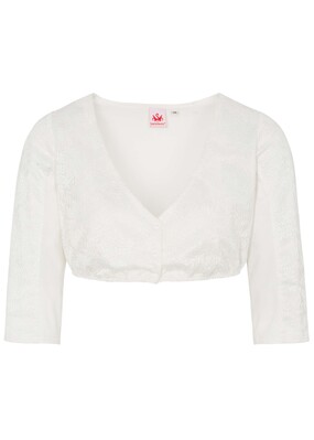 Spieth & Wensky Damen Dirndlbluse - Mit Alloverspitze & V-Ausschnitt